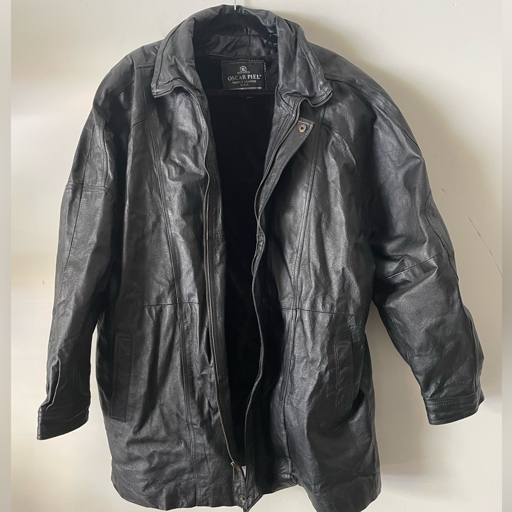 Oscar Piel Perfect Leather Jacket For Men Size XL